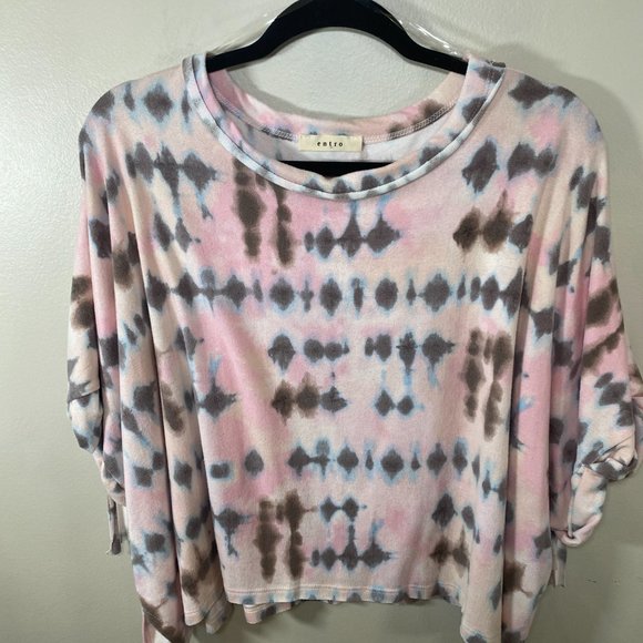 NWOT Entro Tie Dye Shirt with Fringe - Picture 9 of 10